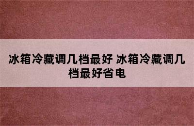 冰箱冷藏调几档最好 冰箱冷藏调几档最好省电